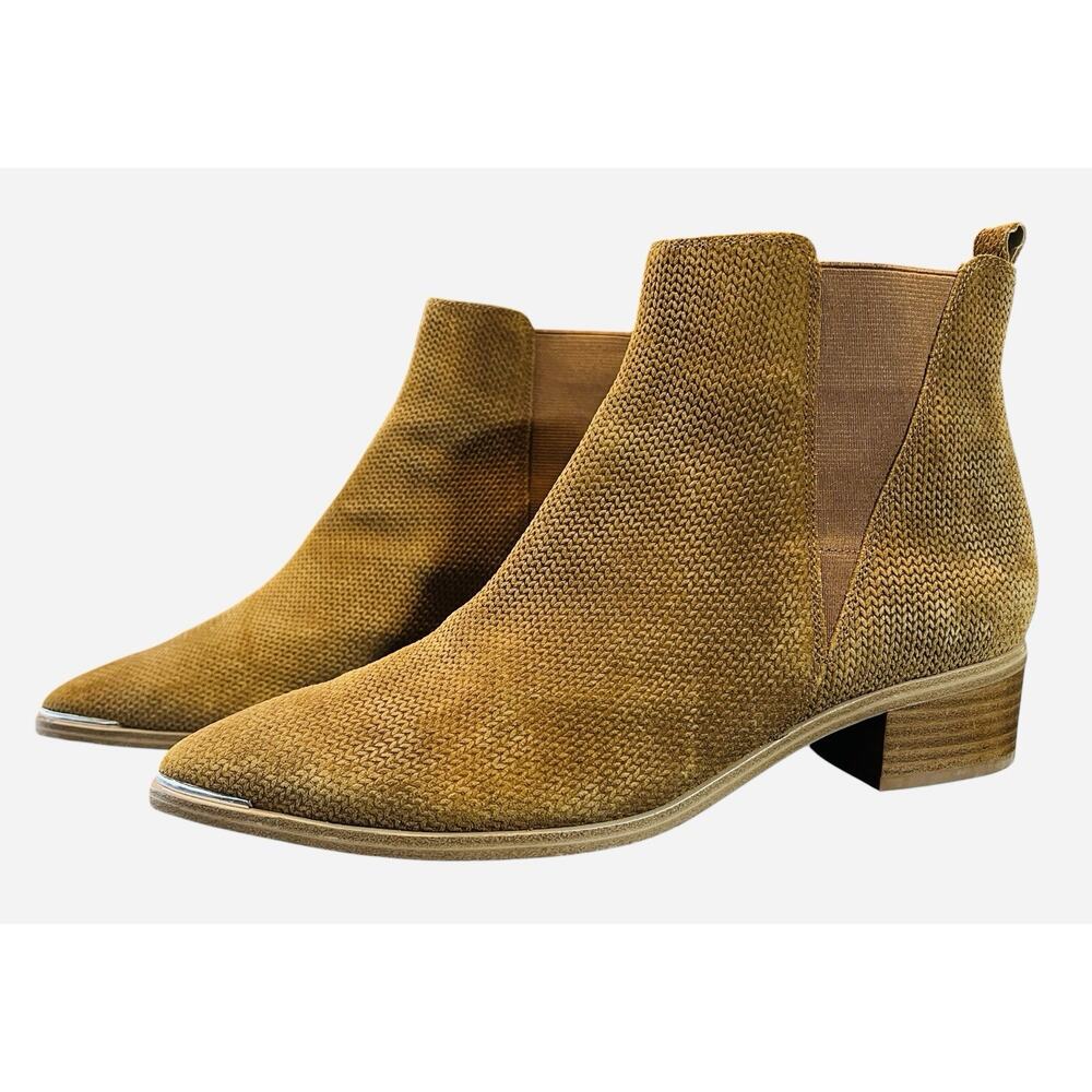 Marc Fisher Mlyalen Brown leather Ankle Boots Size 9.5 M